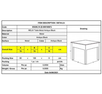 RELIX Table-Pro 70x70cm /... 2