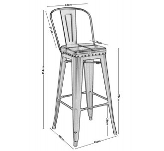 RELIX Bar Stool w/Back... 2