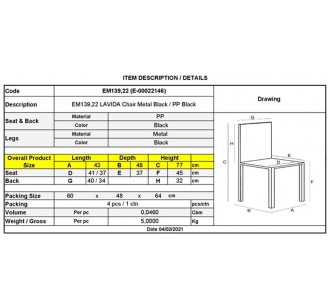 LAVIDA Chair Metal/PP Full... 2