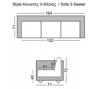 STYLE 3-Seater K/D Sofa... 2