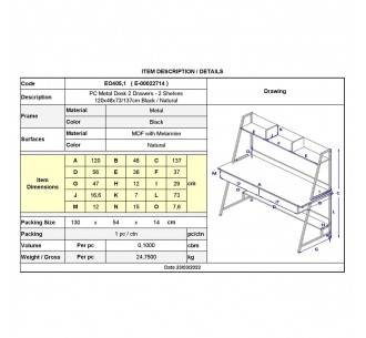 PC Metal Desk 2 Drawers/2... 2