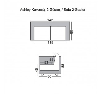 ASHLEY Sofa 2-Seater Fabric... 2