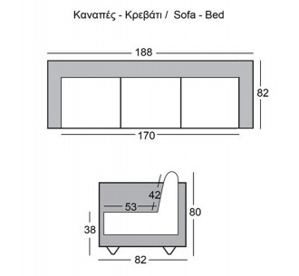 WELLS Sofa - Bed / Beige PU 2