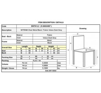 MYRIAM Chair / Metal Black... 2