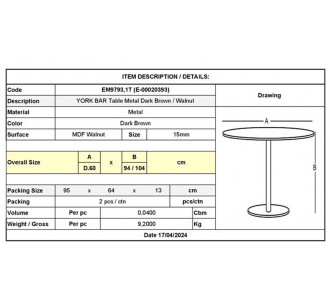 YORK BAR Table Metal Dark... 2