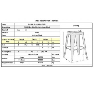 RELIX Bar Stool Metal... 2