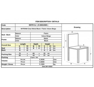 MYRIAM Chair / Metal Black... 2