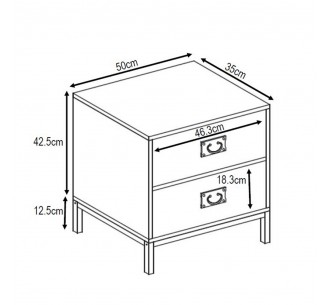 RUBIK NIGHTSTAND 2DRAWERS... 2