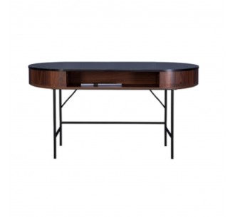 OVAL CONSOLE 1SHELF WALNUT...
