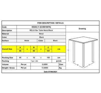 RELIX Τραπέζι Bar-Pro /... 2
