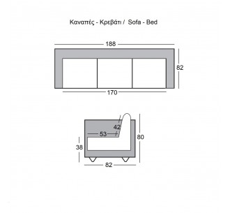 WELLS Sofabed Grey Pu 2