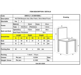 HILTON Banquet chair/Silver... 2