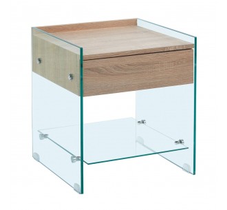 GLASSER Wood Bedside Clear...
