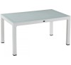 Wood 150 White Table with glass