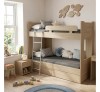 Polo-Oak Melamine Bunk Bed with 2D Storage Space