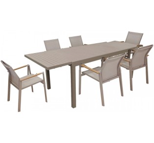 Valetta aluminum set with extendable table - 2 years guarantee | Avant Garde