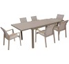 Valetta S/7 Champagne Aluminum with extendable table