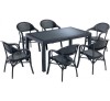 Nirvana Anthracite 7pcs Dining set 90x150