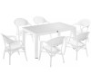 Nirvana White 7pcs Dining set 90x150