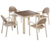 Senza Τραπεζαρία set 5τμχ 90X90 Cappuccino/desert brown