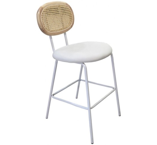 Mila Η65 metal stool with straw | 2 years warranty - Avant Garde