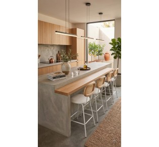 Mila Η65 metal stool with straw | 2 years warranty - Avant Garde