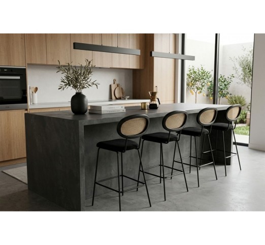 Mila Η65 metal stool with straw | 2 years warranty - Avant Garde