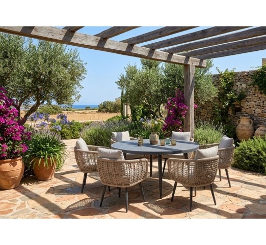 Ellery 7pcs dining set aluminum rope  -2 years guarantee | Avant Garde design