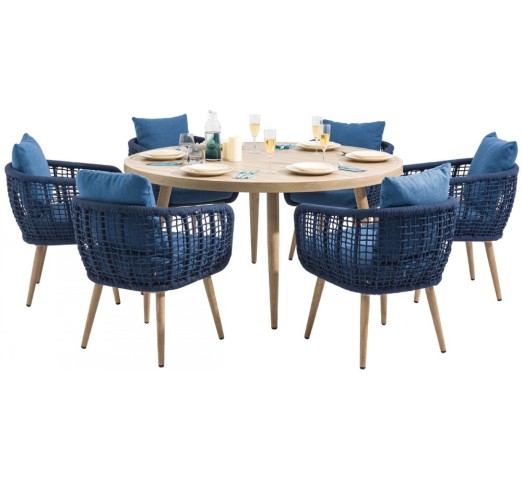 Ellery 7pcs dining set aluminum rope  -2 years guarantee | Avant Garde design