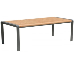 Lilith aluminum table with eykalyptus top - 2 years guarantee | Avant Garde