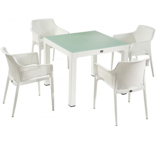 Boom 5pcs dining set 90x90 by Novussi | Avant Garde