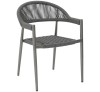 Adina Anthracite armchair aluminum-rope