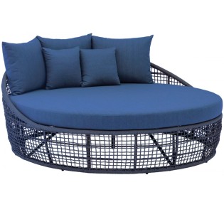 Ellery Aluminium Outdoor Daybed with Cushions & Rope Details