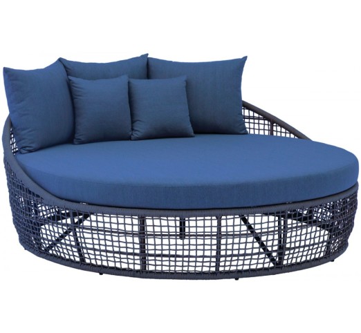 Ellery Αλουμινίου Daybed Εξωτερικού Χώρου με Μαξιλάρια & Rope Λεπτομέρειες