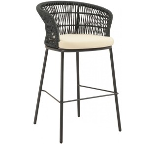 Isla 67 Barstool – Μεταλλικό Σκαμπό με Rope Look Wicker | Avant Garde design AE