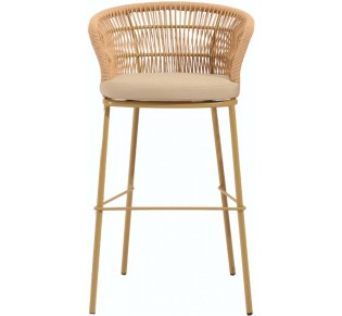 Isla 75 Metal Barstool – Rope Look Wicker Seat | Avant Garde design SA