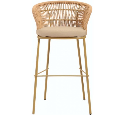 Isla 75 Metal Barstool – Rope Look Wicker Seat | Avant Garde design SA