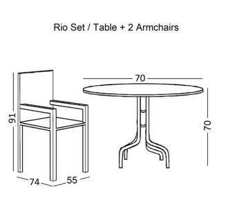 RIO Set Table Ø70cm & 2... 2