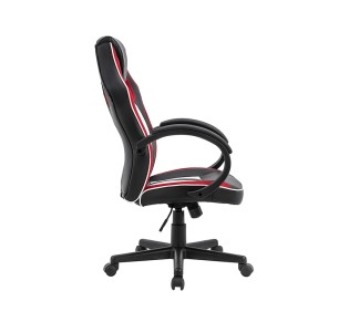 A3950 ΠΟΛΥΘΡΟΝΑ ΓΡΑΦΕΙΟΥ 55x65xH107(43)-H117(53)cm / ΜΑΥΡΗ - ΚΟΚΚΙΝΗ & ΛΕΥΚΟ PU