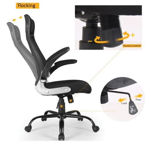 A7100 OFFICE ARMCHAIR 65x62xH116(49)-H124(57)cm / BLACK MESH