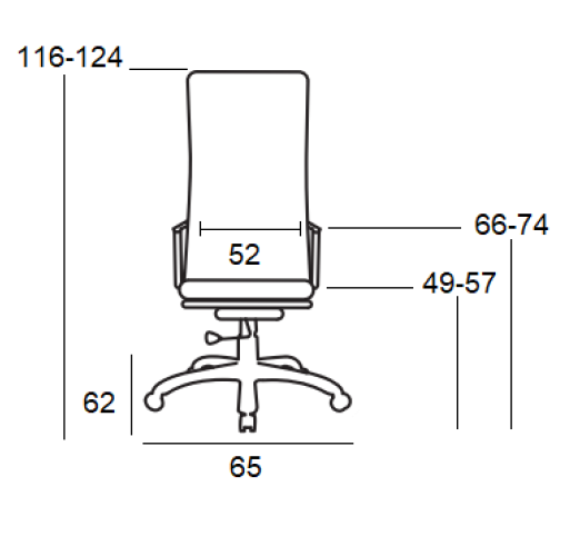 A7100 ΠΟΛΥΘΡΟΝΑ ΓΡΑΦΕΙΟΥ 65x62xH116(49)-H124(57)cm / ΜΑΥΡO MESH