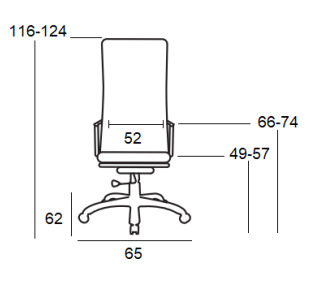 A7100 ΠΟΛΥΘΡΟΝΑ ΓΡΑΦΕΙΟΥ 65x62xH116(49)-H124(57)cm / ΜΑΥΡO MESH