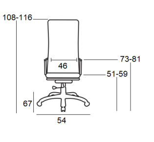 A8200 OFFICE ARMCHAIR 54x67xH108(51)-H116(59)cm / WHITE PU 2