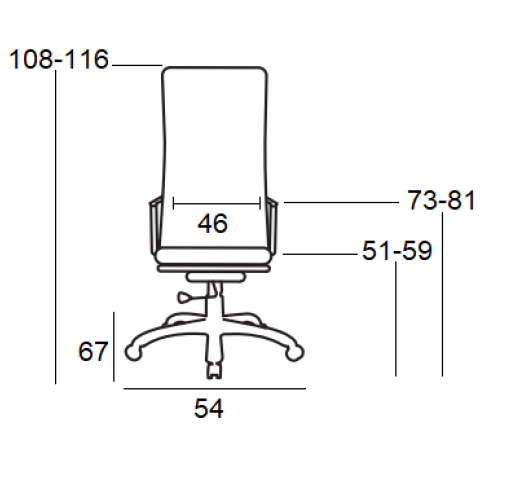 A8200 OFFICE ARMCHAIR 54x67xH108(51)-H116(59)cm / WHITE PU