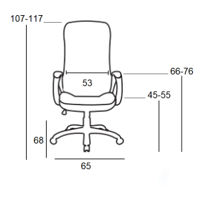 A9350 OFFICE ARMCHAIR 65x68xH107(45)-H117(55)cm / BLACK
