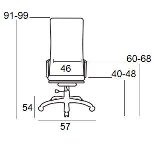 A9880 ΠΟΛΥΘΡΟΝΑ ΓΡΑΦΕΙΟΥ 57x54xH91(40)-H99(48)cm / ΜΑΥΡO MESH