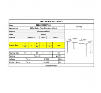 OSTIA Dining Table 130x80cm... 2