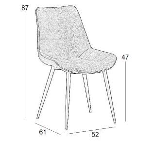 DENIS ΚΑΡΕΚΛΑ 52Χ61Χ87cm / ΜΕΤΑΛΛΟ - BLACK ΥΦΑΣΜΑ - Σ4 2