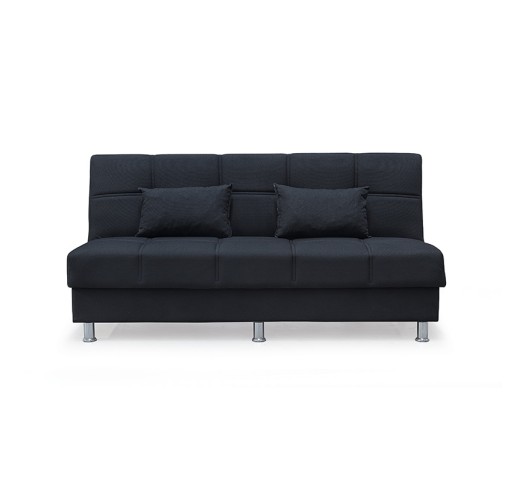 FELINA 3-SEATER SOFA - BED with STORAGE 182x90xH80cm / BLACK FABRIC