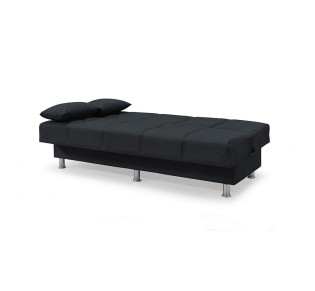 FELINA 3-SEATER SOFA - BED with STORAGE 182x90xH80cm / BLACK FABRIC